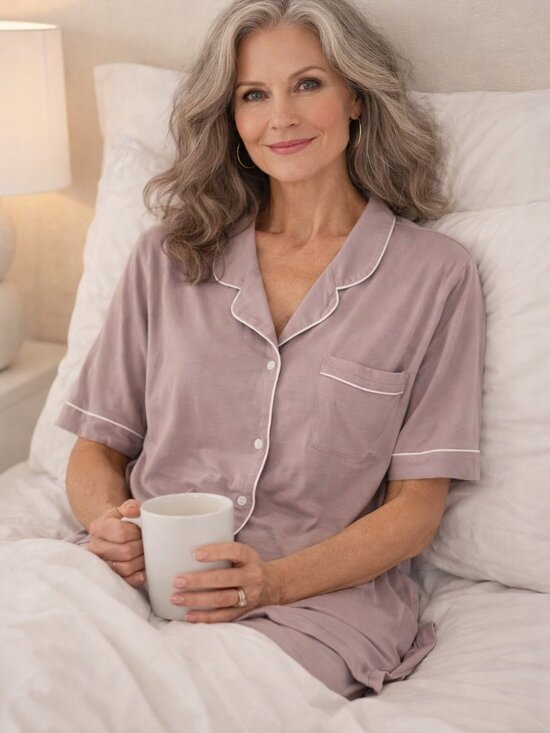 Cozy Earth Other - Cozy Earth Women's Lavender Stretch Short Sleeve Bamboo Pajama Top Sz XXXL